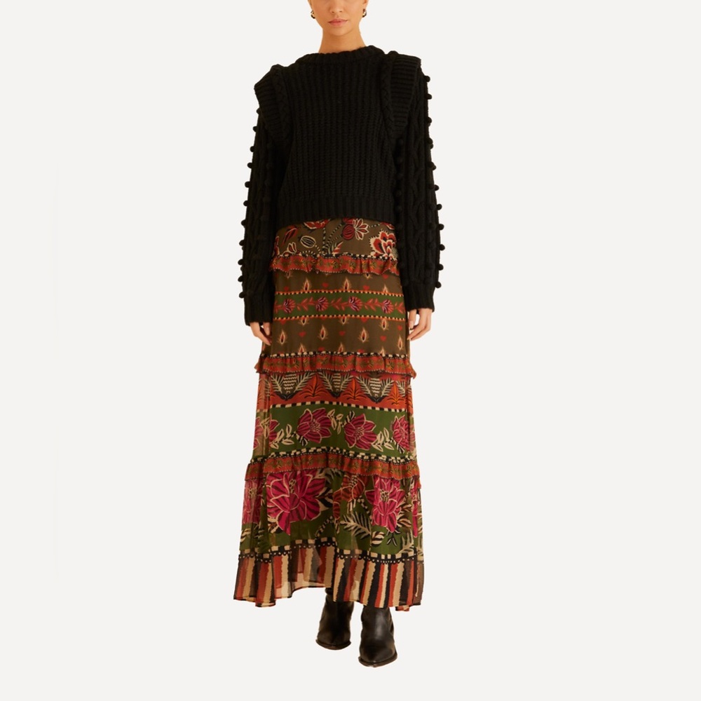 NWT Farm Rio Ainika Floral Garden Maxi Skirt